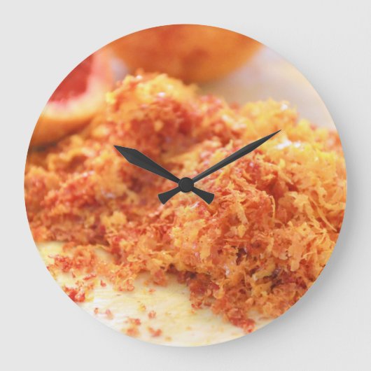 ジューシーな柑橘系の血オレンジと味 ラージ壁時計 (正面)