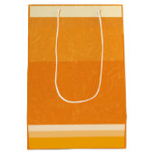ジューシーな柑橘類オレンジのフルーツスライス色 ミディアムペーパーバッグ (裏面)