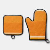 ジューシーな柑橘類オレンジのフルーツスライス色 鍋つかみ&鍋敷きセット (正面)