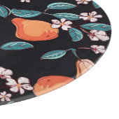 ジューシーな梨：手描きの果実のパターン。 カッティングボード (角)