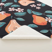 ジューシーな梨：手描きの果実のパターン。 シェルパブランケット (3/4)