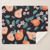 ジューシーな梨：手描きの果実のパターン。 シェルパブランケット (正面(横))