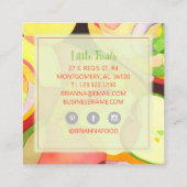 ジューシーな水色のフルーツ食品スタイリスト スクエア名刺 (裏面)