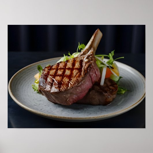 ジューシーな焼き牛肉のステーキ ポスター (正面)