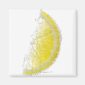 ジューシーな熟しオーガニックたレモンのウェッジフルーツが水没した マグネット (正面)