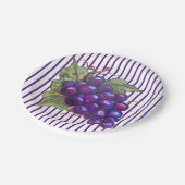 ジューシーな紫のブドウストライプののデザートワイン収穫 ペーパープレート (アングル)