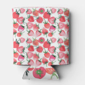 ジューシーな赤いちご水彩模様 缶クーラー (裏面)