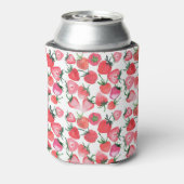 ジューシーな赤いちご水彩模様 缶クーラー (缶裏面)