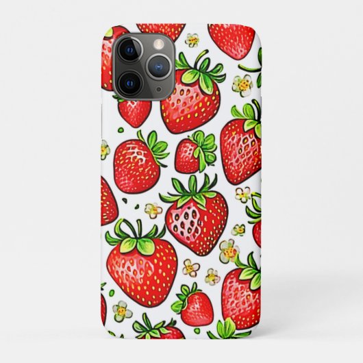 ジューシーな赤いイチゴの模様 Case-Mate iPhoneケース (裏)