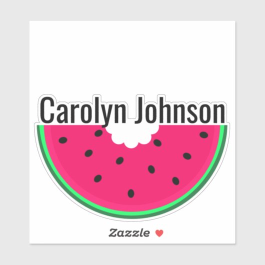 ジューシーな赤いスイカの噛み口 – パーソナライズされた シール (シート)