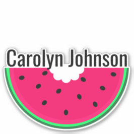 ジューシーな赤いスイカの噛み口 – パーソナライズされた シール