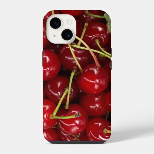 ジューシーな赤いチェリー iPhoneケース (裏面)