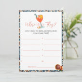 ジューシーオレンジスピリッツブライダルシャワーゲームカード 招待状 (スタンド正面)