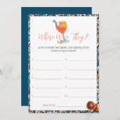 ジューシーオレンジスピリッツブライダルシャワーゲームカード 招待状 (正面/裏面)