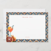 ジューシーオレンジ スプリッツ フラワーブライダルシャワー サンキューカード (正面)
