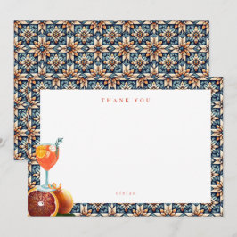 ジューシーオレンジ スプリッツ フラワーブライダルシャワー サンキューカード