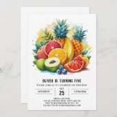 ジューシーオンライン ボホ フルーツ バースデー 招待状 (正面/裏面)