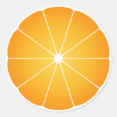 ジューシーカッコいいなオレンジ色のフルーツスライス ラウンドシール (正面)