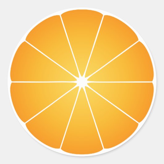 ジューシーカッコいいなオレンジ色のフルーツスライス ラウンドシール (正面)