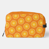 ジューシークールなオレンジ色の黄色いフルーツスライスモノグラム ドップキット (裏面)