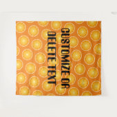 ジューシークールオレンジ黄色のフルーツスライスカスタム文字 タペストリー (正面(横))