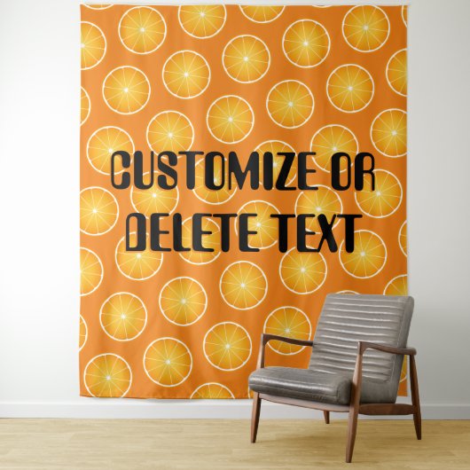 ジューシークールオレンジ黄色のフルーツスライスカスタム文字 タペストリー (インサイチュ)