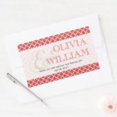 ジューシーグアバモロッコタイルアンパサンド結婚式の引き出物 長方形シール (封筒)