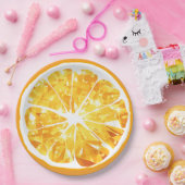 ジューシージェムオレンジスライスシトラスフルーツパーティーパティオ ペーパープレート (パーティー)