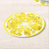 ジューシージェムフロリダレモンスライスシトラスパーティー ラウンドペーパーコースター (アングル)