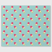 ジューシースイカ氷ロリーポップシクル夏期 ラッピングペーパー (フラット)