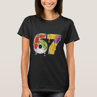 ジューシーフルーツナンバー67スプラッシュ楽しみスタイル Tシャツ