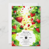 ジューシーフルーツマジカルストロベリー誕生日 招待状 (正面)