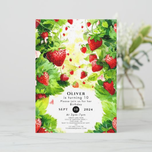 ジューシーフルーツマジカルストロベリー誕生日 招待状 (スタンド正面)