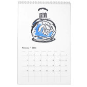 ジューシーポップ・アートのアポップ・アートの・ウォーター・カラー・イラストレーション カレンダー (2月 2026)