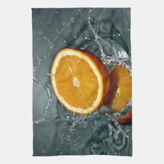 ジューシー前向きなビタミン気分のためのオレンジ キッチンタオル (縦)