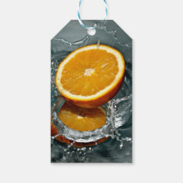 ジューシー前向きなビタミン気分のためのオレンジ ギフトタグ