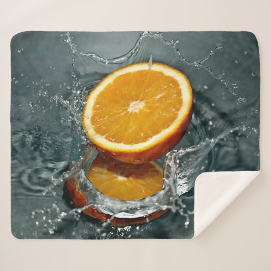 ジューシー前向きなビタミン気分のためのオレンジ シェルパブランケット (正面(横))
