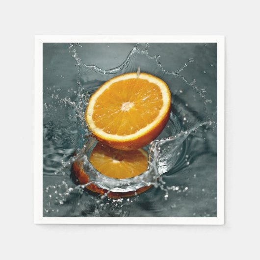 ジューシー前向きなビタミン気分のためのオレンジ スタンダードカクテルナプキン (正面)