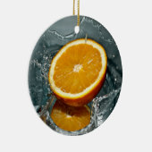 ジューシー前向きなビタミン気分のためのオレンジ セラミックオーナメント (右)