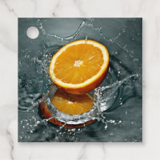 ジューシー前向きなビタミン気分のためのオレンジ フェイバータグ (正面)