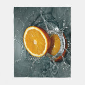 ジューシー前向きなビタミン気分のためのオレンジ フリースブランケット (正面)