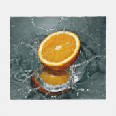 ジューシー前向きなビタミン気分のためのオレンジ フリースブランケット (正面(横))