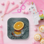 ジューシー前向きなビタミン気分のためのオレンジ ペーパープレート (パーティー)