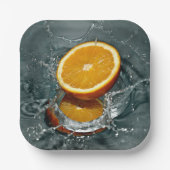 ジューシー前向きなビタミン気分のためのオレンジ ペーパープレート (正面)