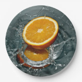 ジューシー前向きなビタミン気分のためのオレンジ ペーパープレート (正面)
