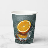 ジューシー前向きなビタミン気分のためのオレンジ 紙コップ (裏面)
