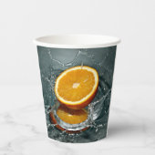 ジューシー前向きなビタミン気分のためのオレンジ 紙コップ (正面)