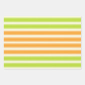 ジューシー柑橘類ライムとオレンジストライプ色 ラッピングペーパーシート (正面)