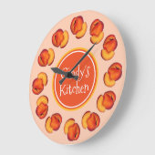 ジューシー熟した夏の桃グルジア桃のキッチン ラージ壁時計 (傾斜)