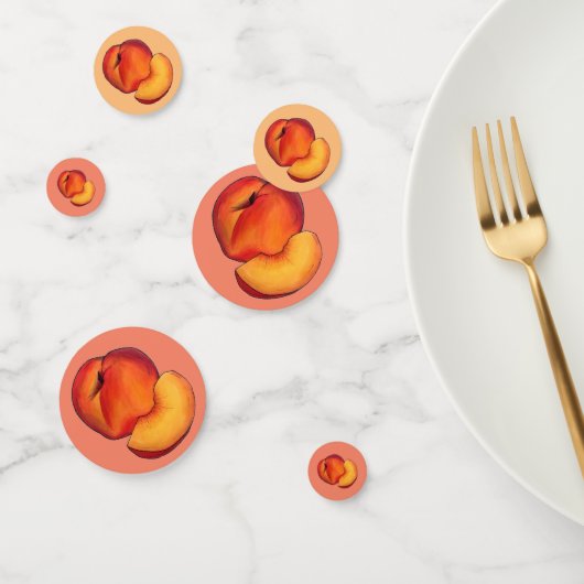 ジューシー熟した夏の桃ピーチストーンフルーツ コンフェッティ (グループ)